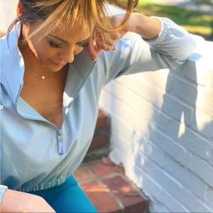 P'Tula Mara Scrunch Cropped 1/4 Zip Pullover Sweatshirt